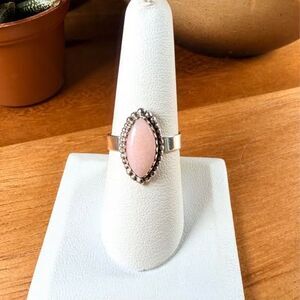 Pink Opal Ring - Size 7.5 - .925 Sterling Silver